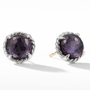 Classic Petite Chatelaine® Stud Earrings in Sterling Silver with Amethyst